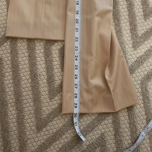 Escada Beige New Wool Pinstripe Pants Suit. Size 34 (small) - Picture 11 of 12